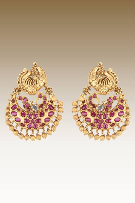 Joules By Radhika_Plated Antique Danglers_Online_at_Aza_Fashions