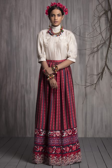 Payal Jain Silk Maxi Skirt 