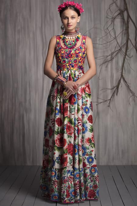 Buy Payal Jain Embroidered Maxi Dress ...