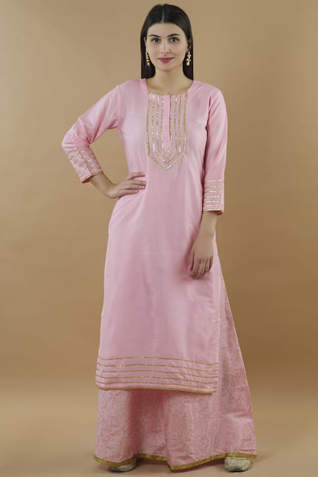 Samyukta Singhania Silk Kurta Palazzo Set 