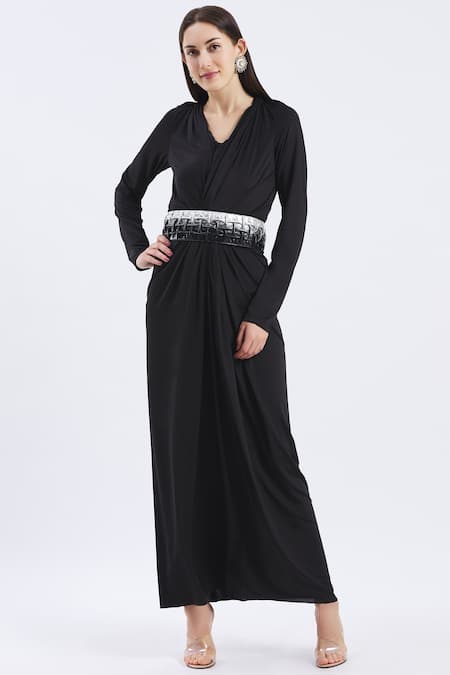 Devina Juneja Draped Maxi Dress  