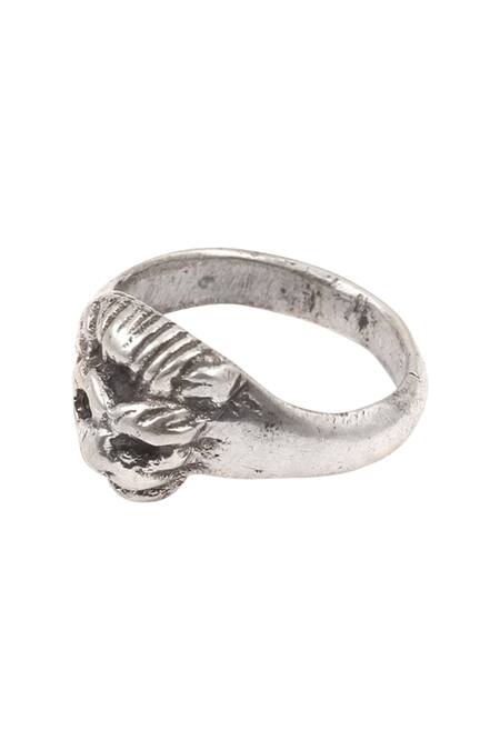 Sangeeta Boochra_Silver Plated Metal Carved Ring_Online_at_Aza_Fashions