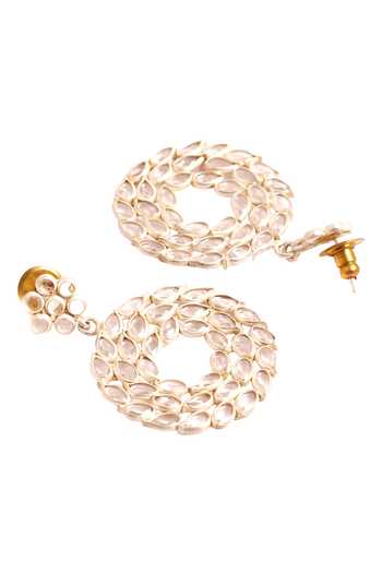 Sangeeta Boochra Silver Plated Crystals Floral Dangler Earrings Online at Aza Fashions Sangeeta Boochra_Silver Plated Crystals Floral Dangler Earrings _Online_at_Aza_Fashions