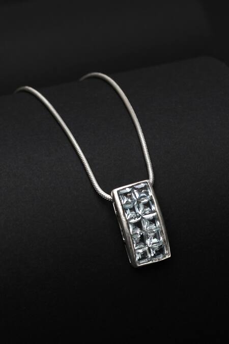 Buy_Sangeeta Boochra_Silver Plated Stone, Metal Pendant Necklace_Online_at_Aza_Fashions