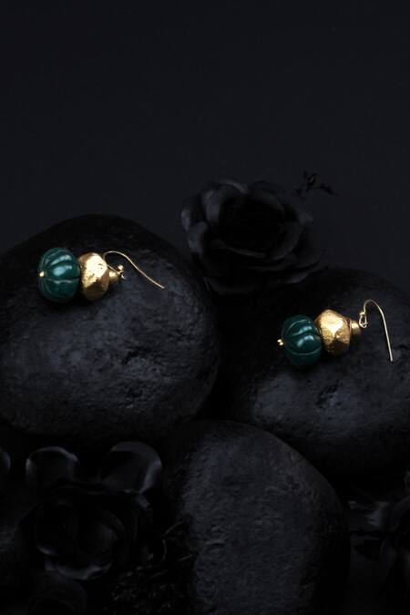 Buy_Sangeeta Boochra_Gold Plated Stone, Metal Drop Earrings_Online_at_Aza_Fashions