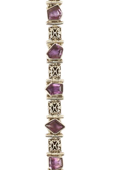Buy_Sangeeta Boochra_Silver Plated Stone Bracelet_Online_at_Aza_Fashions