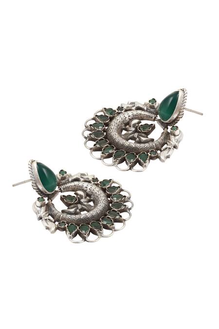 Sangeeta Boochra Silver Plated Stones Stud Earrings Online at Aza Fashions Sangeeta Boochra_Silver Plated Stones Stud Earrings _Online_at_Aza_Fashions