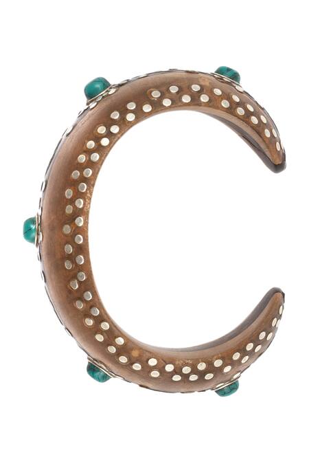 Sangeeta Boochra Silver Plated Stone Kada Online at Aza Fashions Sangeeta Boochra_Silver Plated Stone Kada_Online_at_Aza_Fashions