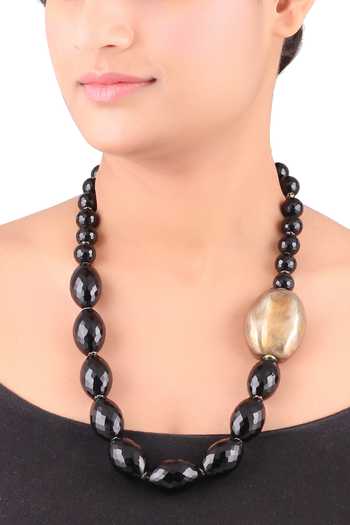 Shop Sangeeta Boochra Silver Plated Stone Necklace at Aza Fashions Shop_Sangeeta Boochra_Silver Plated Stone Necklace_at_Aza_Fashions