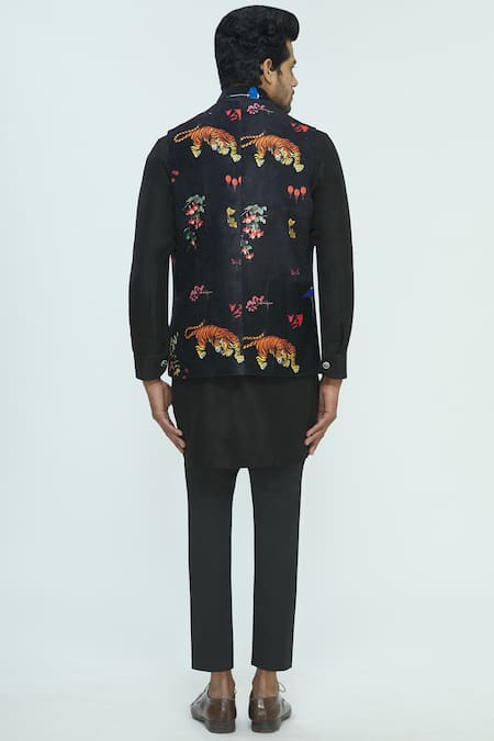 Nautanky Printed Bundi Kurta Set 