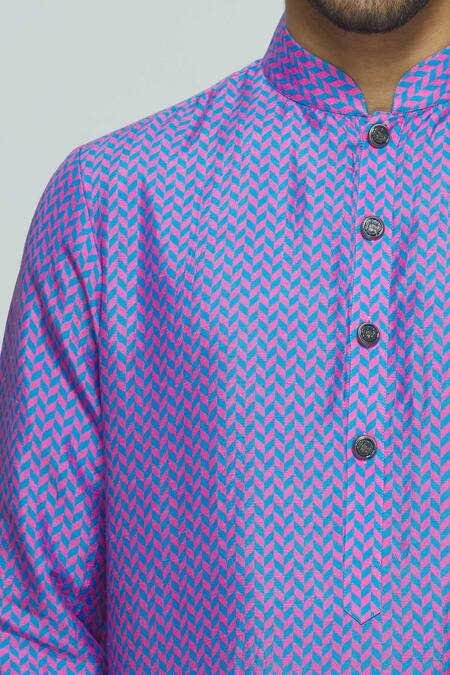 Nautanky Purple Thai Silk Printed Kurta Set at Aza Fashions Nautanky_Purple Thai Silk Printed Kurta Set _at_Aza_Fashions