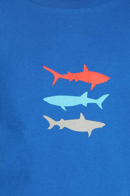 Nigh Nigh_Blue Cotton Printed Night Suit Set _Online_at_Aza_Fashions