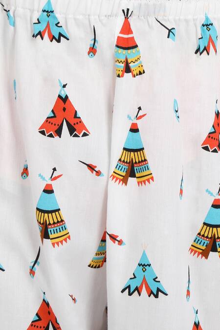 Nigh Nigh_Blue Cotton Printed Night Suit Set _Online_at_Aza_Fashions