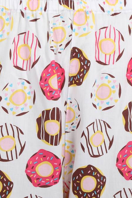 Nigh Nigh_White Cotton Printed Night Suit Set _Online_at_Aza_Fashions