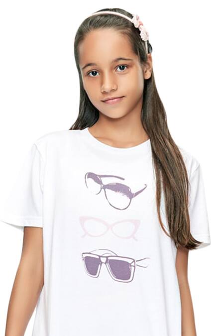 Nigh Nigh_White Cotton Printed Night Suit Set _Online_at_Aza_Fashions