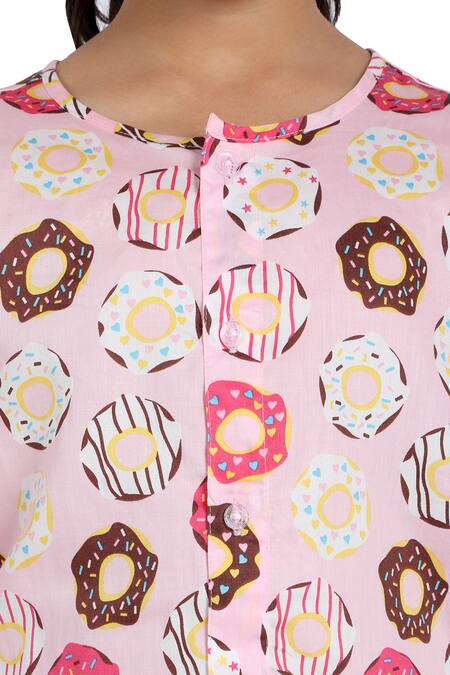 Nigh Nigh_Pink Cotton Printed Pyjama Set _Online_at_Aza_Fashions