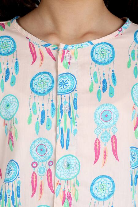 Nigh Nigh_Pink Cotton Printed Pyjama Set _Online_at_Aza_Fashions