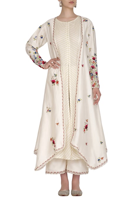 Priyanka Jain Chanderi Jacket Kurta Set 