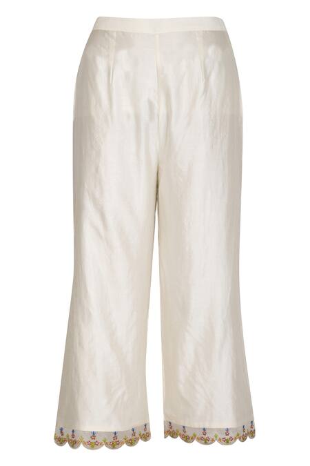 Buy_Priyanka Jain_White Chanderi Anarkali Palazzo Set_Online_at_Aza_Fashions