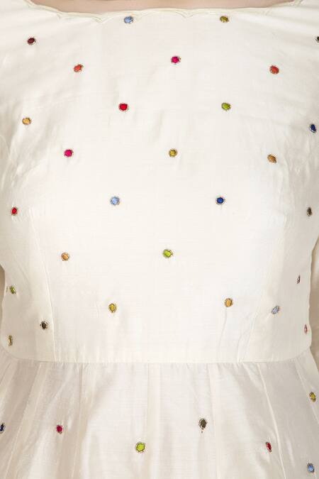 Shop_Priyanka Jain_White Chanderi Kurta Dhoti Pant Set_Online_at_Aza_Fashions