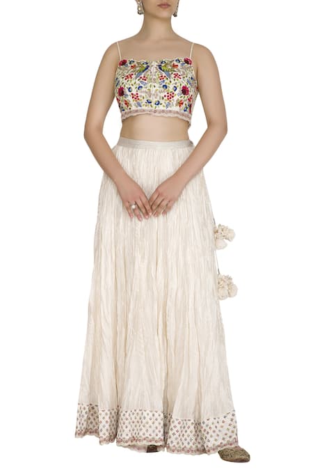 Priyanka Jain Chanderi Embroidered Lehenga Set 