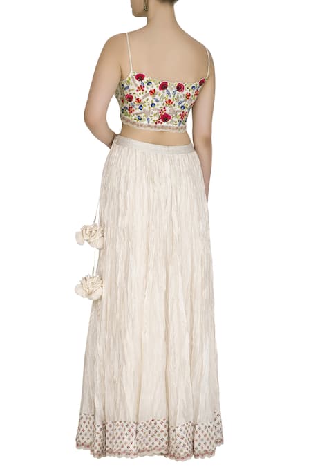 Priyanka Jain Chanderi Embroidered Lehenga Set 