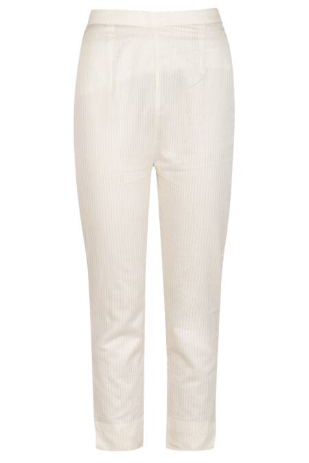 Shop_Priyanka Jain_White Chanderi Kurta Set_Online_at_Aza_Fashions