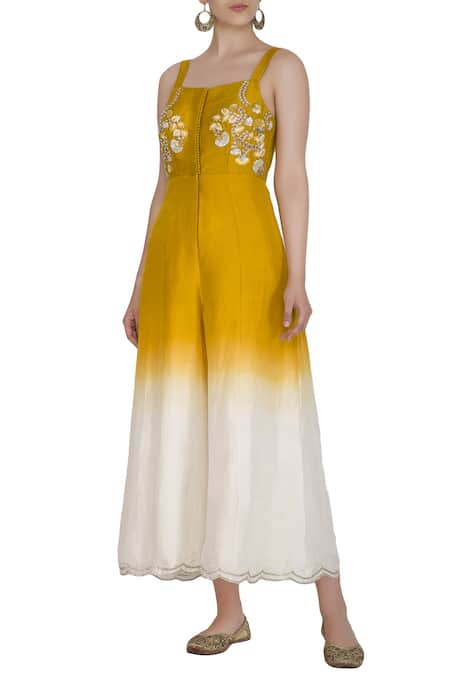 Priyanka Jain Chanderi Embroidered Jumpsuit 