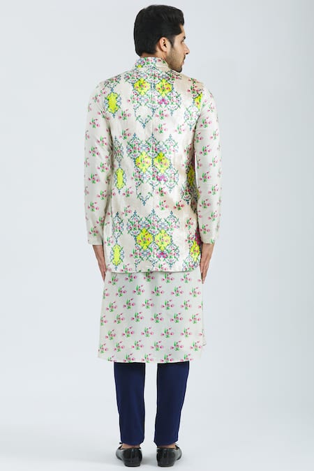 Nautanky Printed Bundi Kurta Set 