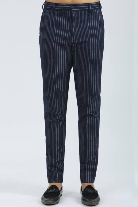 Shop_Nautanky_Blue Cotton Striped Jacket With Pant _Online_at_Aza_Fashions