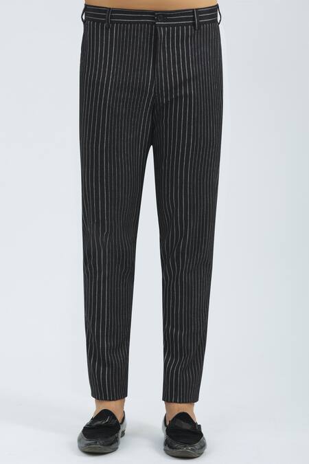 Shop_Nautanky_Black Cotton Striped Jacket With Pant _Online_at_Aza_Fashions