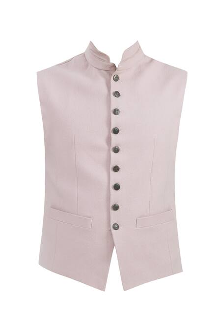 Buy Nautanky Pink Cotton Button Front Bundi Online at Aza Fashions Buy_Nautanky_Pink Cotton Button Front Bundi _Online_at_Aza_Fashions