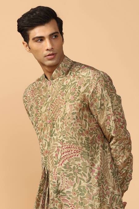 Shop Tarun Tahiliani White Silk Kurta Set Online at Aza Fashions Shop_Tarun Tahiliani_White Silk Kurta Set _Online_at_Aza_Fashions