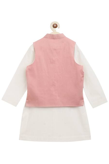 Buy Tiber Taber White Cotton Satin Bundi Kurta Set Online at Aza Fashions Buy_Tiber Taber_White Cotton Satin Bundi Kurta Set _Online_at_Aza_Fashions