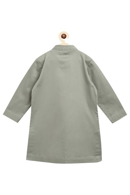 Buy Tiber Taber Green 100% Cotton Satin Kurta Set Online at Aza Fashions Buy_Tiber Taber_Green 100% Cotton Satin Kurta Set _Online_at_Aza_Fashions