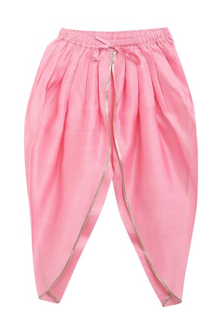 Shop_Tiber Taber_Blue Cotton Satin Kurta Dhoti Set _Online_at_Aza_Fashions