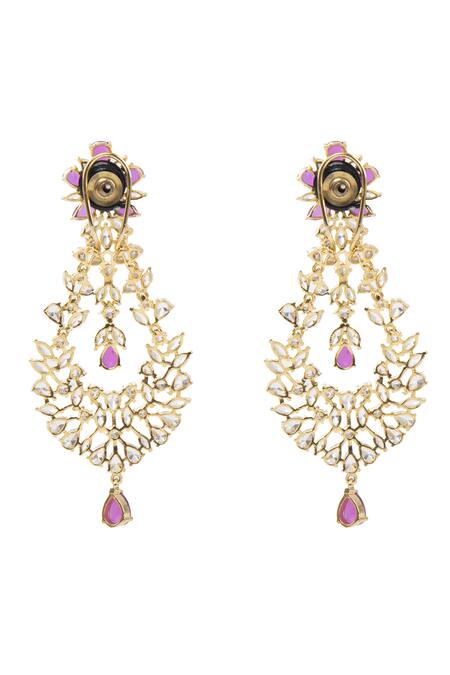 Shop_Auraa Trends_Gold Plated Stones Danglers_Online_at_Aza_Fashions