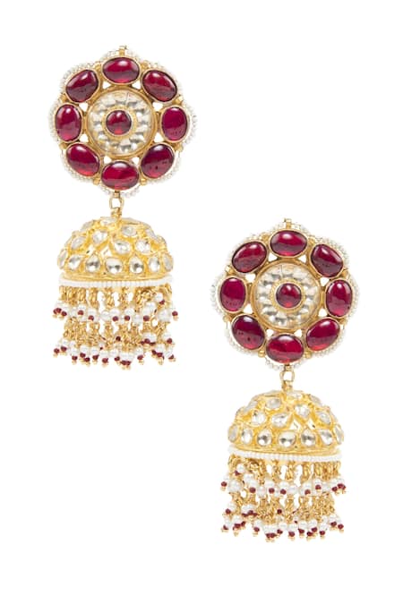 Auraa Trends Gold Plated Kundan Jhumkas