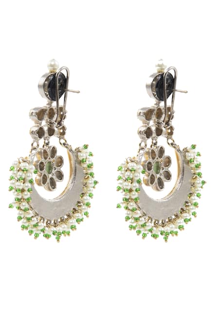 Buy_Auraa Trends_Gold Plated Crystals, Beads, Stones Chandbalis _Online_at_Aza_Fashions