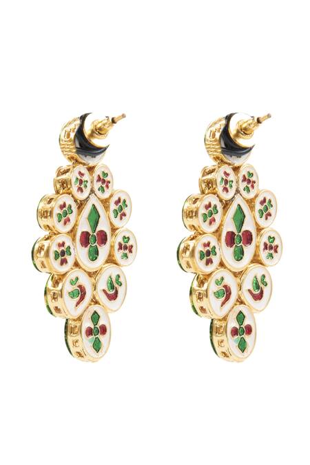 Shop_Auraa Trends_Gold Plated Beads, Stones Necklace Set _Online_at_Aza_Fashions