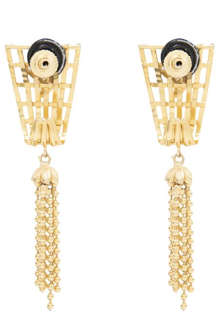 Buy_Auraa Trends_Gold Plated Crystals Earrings_Online_at_Aza_Fashions