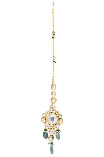 Buy_Minaki_Gold Plated Beads, Diamonds Kundan Choker Set _Online_at_Aza_Fashions