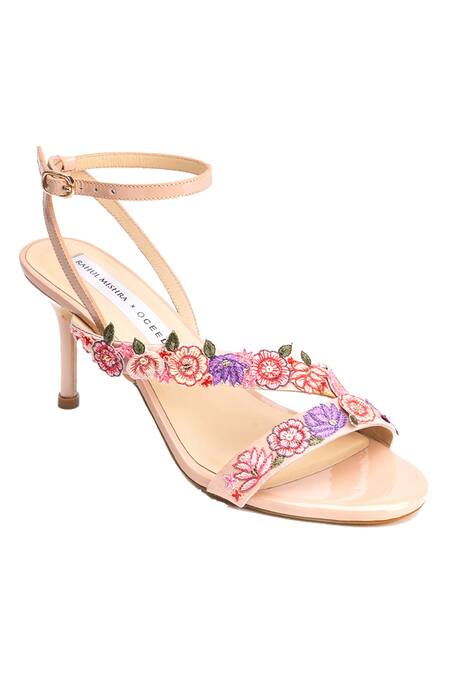 Oceedee X Rahul Mishra Pink Embroidered Stilettos