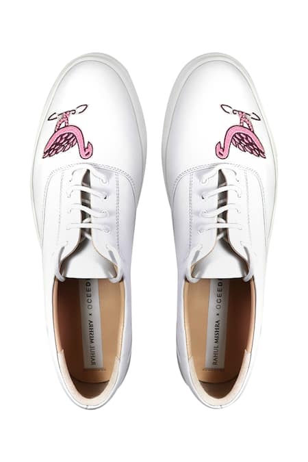 Oceedee X Rahul Mishra White Embroidered Shoes