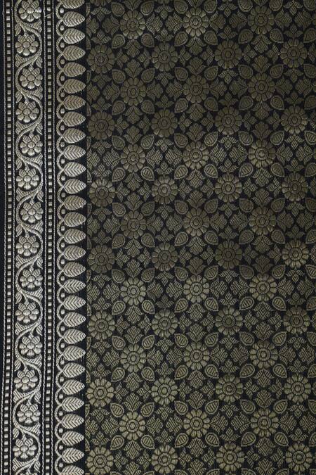 Ekaya Banaras Beige Banarasi Silk Saree With Running Blouse Fabric Online at Aza Fashions Ekaya Banaras_Beige Banarasi Silk Saree With Running Blouse Fabric_Online_at_Aza_Fashions