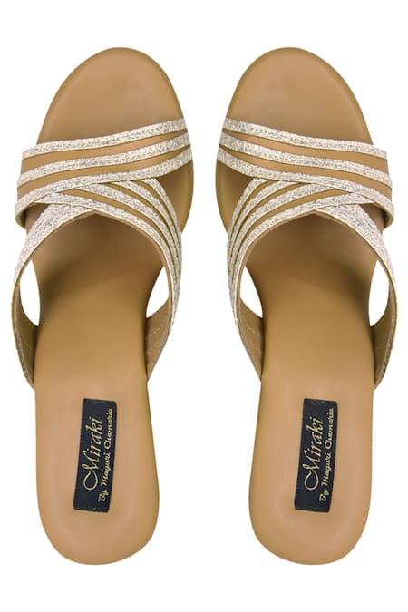 Shop_Miraki_White Glitter Shimmer Wedges _at_Aza_Fashions