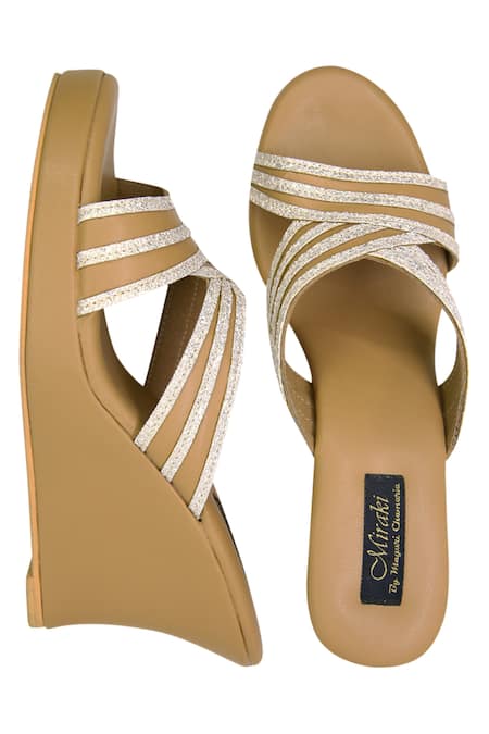 Miraki_White Glitter Shimmer Wedges _Online_at_Aza_Fashions