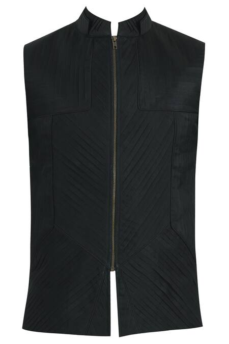 Buy Nivedita Saboo Black Organza Pleated Bundi Online at Aza Fashions Buy_Nivedita Saboo_Black Organza Pleated Bundi _Online_at_Aza_Fashions