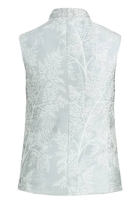 Shop Nivedita Saboo Grey Silk Embroidered Bundi Online at Aza Fashions Shop_Nivedita Saboo_Grey Silk Embroidered Bundi _Online_at_Aza_Fashions