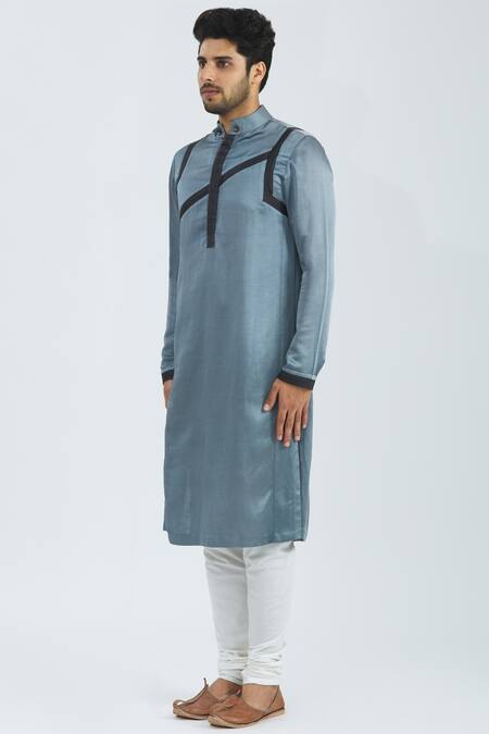 Buy_Nivedita Saboo_Green Modal Satin Embellished Kurta Set  _Online_at_Aza_Fashions